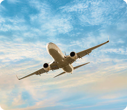 Airplane flying in the sky